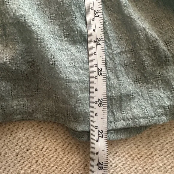 Altar'd State Sage Green Smocked Summer Dress Size L Buttons Adjustable Straps - Picture 7 of 8